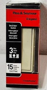 Pass & Seymour TM873-ICC10 Dekoratorschalter 15 Ampere 1-polig 3-fach NEU - Bild 1 von 5