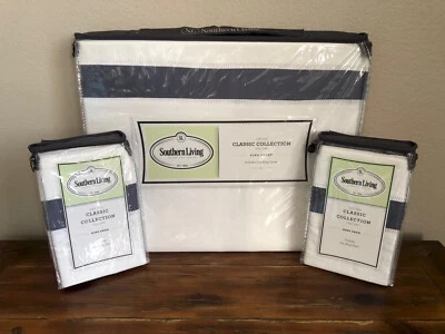 Juego de funda nórdica Southern Living 3 piezas King colección clásica azul picapiedra Foto 1 de 4