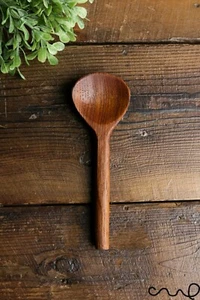 Cuchara de madera única hecha a mano con acabado de cabeza ancha regalo forma tradicional eco - Imagen 1 de 16