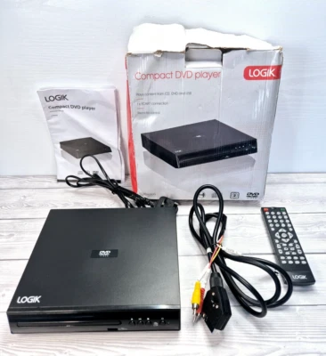 Black Logik DVD Video Player, USB, UK Tested & Working Model L1DVDB20 - Image 1 of 4