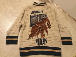 Vtg Sugar Street Weavers Kentucky Wildcats AOP Sweater One Size Mark Pope Rupp - Picture 1 of 12