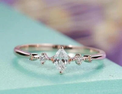 Anillo de boda para mujer con diamantes blancos de 1 quilate natural certificado VS1 en plata 925 AAA Foto 1 de 4