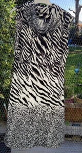 Ladies Izabel Vintage Grey Animal Print Sleeveless MIDI Dress Size 16 BNWT - Picture 1 of 5