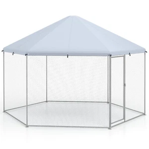 13FT Metal Chicken Run Pen Walk-in Outdoor Poultry Cage w/Lockable Door for Farm - Picture 1 of 7