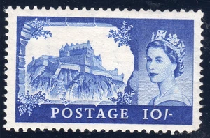 QEII 1955 WATERLOW CASTLE 10s ULTRAMARINE SG;538 MNH c £50 - Bild 1 von 2
