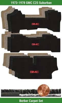 Juego de alfombrillas bereber personalizadas para '73-78 GMC C25 Suburban con logotipo (3 piezas) #MUQ Foto 1 de 4