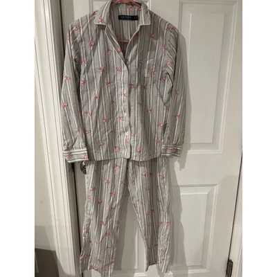 Lauren Ralph Lauren Black Label женский пижамный набор в полоску с цветочным рисунком PS - Изображение 1 из 4