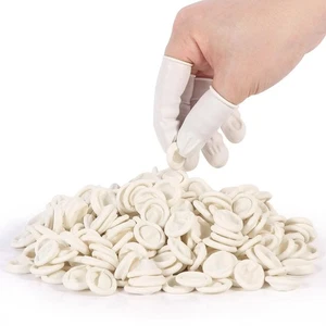 White Latex Finger Cots Finger Protectors Disposable Medium-Sized Approx.210 PCS - Picture 1 of 6
