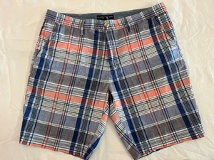 US Polo Assn Men’s Size 38 Waist Blue Plaid Shorts 38X10 Bermuda Shorts - Picture 1 of 9