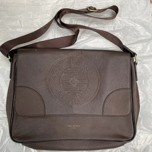 TED BAKER London satchel Messenger Crossover Brown Faux Leather Bag - Picture 1 of 4