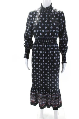 Maxi Vestido Erdem Para Mujer Cuello Alto Mangas Largas En Niveles Negro Cachemira Talla S Foto 1 de 4