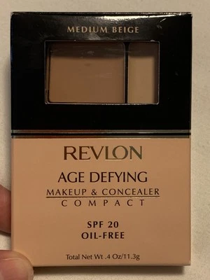NIB Revlon Age Defying Makeup & Concealer Compact Medium  Beige SPF 20 Oil-Free - Image 1 of 4