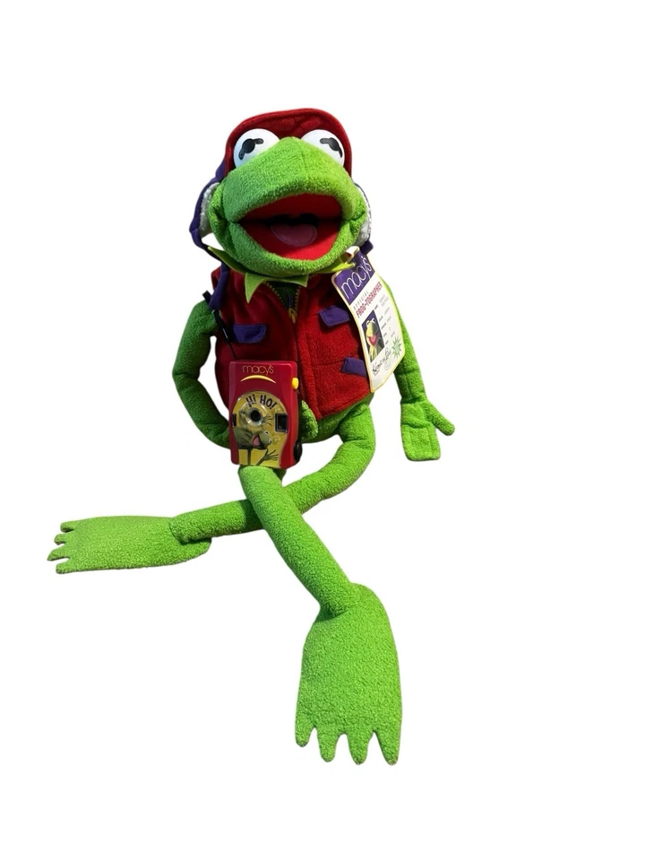 Peluche Kermit the Frog-tographer 2002 exclusivo de Macy's 26" con cámara - etiquetas nuevas Foto 1 de 4