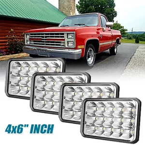 4pcs 4x6'' Led Headlights Hi-Lo Beam H6545 4651 for Peterbilt Kenworth T800 W900 - Picture 1 of 12