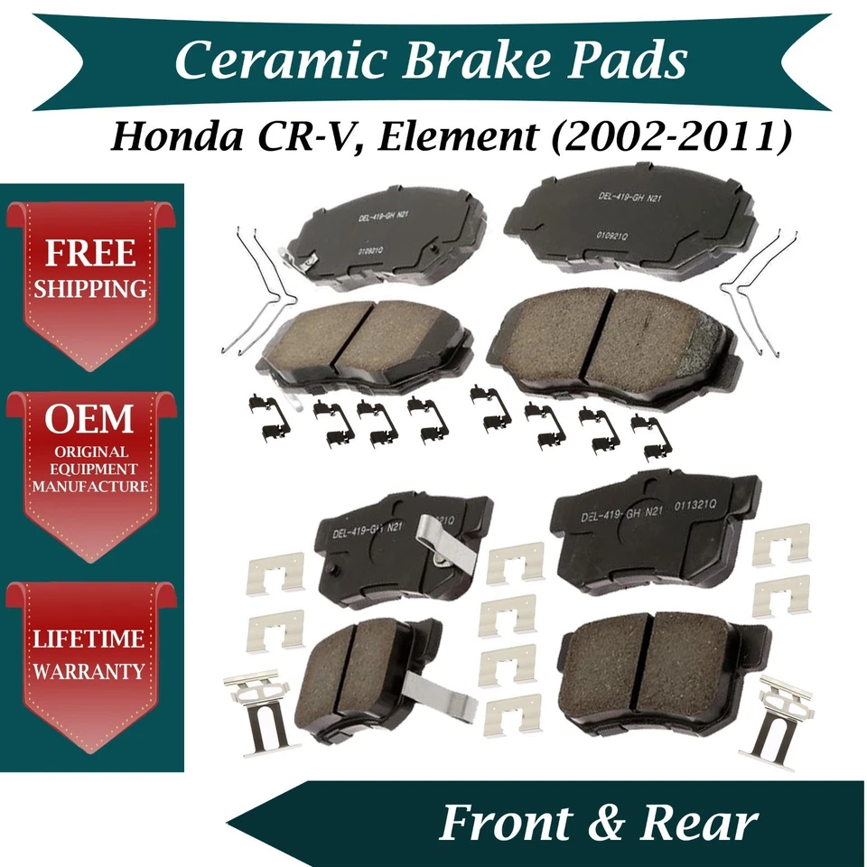 ACDelco OEM Front & Rear Ceramic Brake Pads Kit For 2002-2011 Honda CR-V Element - Image 1 of 4