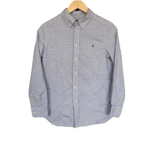 RALPH LAUREN Boy Teen Plaid Cotton Shirt Size Large (14-16) Preppy School Church - Picture 1 of 10