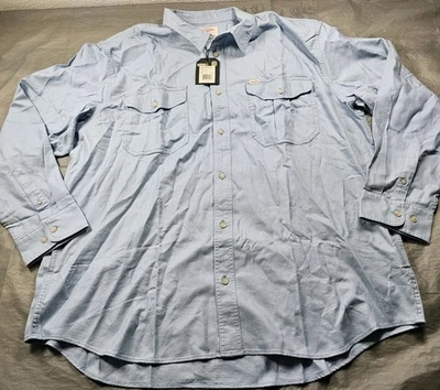 New Filson Lightweight Alaskan Guide Shirt Blue Long Sleeve Button Up Mens XXXL  - Image 1 of 4