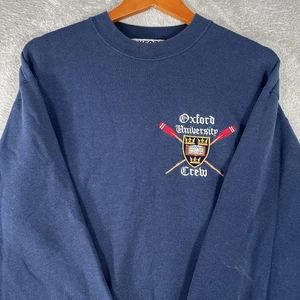Sudadera De Colección Oxford University Crew Para Hombre Grande Azul Hecha en Gran Bretaña DEFECTOS - Imagen 1 de 14