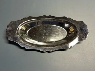 Plato de caramelo de baratija decorativo vintage plateado plateado  Foto 1 de 4