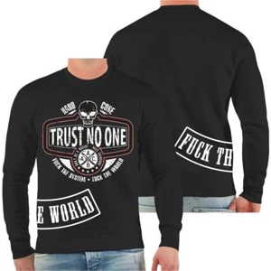 Herren Pullover Sweatshirt Trust no one Fuck the World Patch tattoo streetwear - Bild 1 von 10