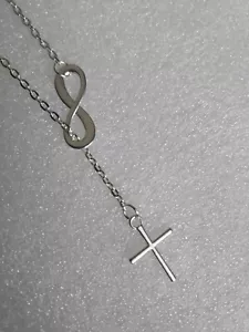 Beautiful Infinity Symbol & Silver Tone Alloy Pendant Necklace - Picture 1 of 5