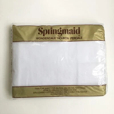 Vintage Springmaid Wondercale Twin Flat Sheet New Old Stock - Image 1 of 2