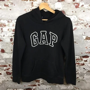 Gap Women’s Hoodie XS Black Cotton Pullover Casual Sweater Spellout Logo - Picture 1 of 8