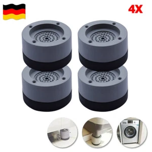 4x Vibrationsdämpfer Waschmaschine Schwingungsdämpfer Trockner Gummifüße Grau - Bild 1 von 7