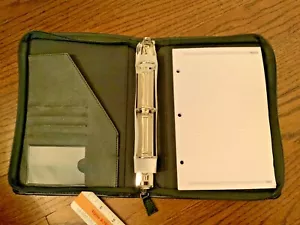 Mwv Black soft leather planner teacher builder Organizer zippered MeadWestvaco - Picture 1 of 12