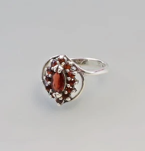 9927565 925er Silver Garnet Ring Big 51 - Foto 1 di 1