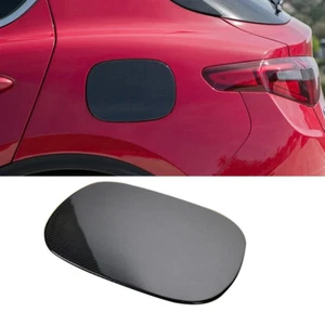 For Alfa Romeo Stelvio 2017-2022 Real Carbon Fuel Tank Cap Gas Oil Cover Trim - Picture 1 of 11