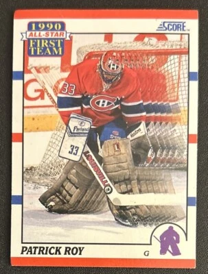 1990-91 Score Patrick Roy All-Star First Team Hockey Card #312 Goalie Fair O/C - Image 1 of 2