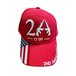 2nd Amendment Hat Red 2A 1791 logo Flag 2nd Amendment embroidered - Bild 1 von 9