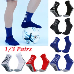 3 Pair Sport Socks Anti Slip W/ Grip Soccer Men Football Basketball Sock Premium - Picture 1 of 44