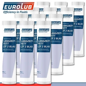 EuroLub 12 x 400 g Kartusche Langzeitfett LZF 2 Blau Schmierfett Mineralölbasis - Picture 1 of 1