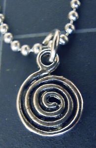 Necklace Single SPIRAL Charm Stainless Chain New Ancient Celtic Symbol Druid