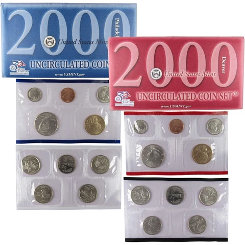 2000 U.S. Mint Set Uncirculated Original Government Packaging OGP Collectible Cover