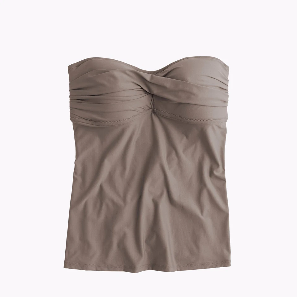 J. Camiseta de natación Tankini Crew D-Cup Twist-Front Swing, color tierra (marrón), talla XXXS Foto 1 de 3