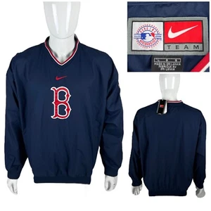 Nike Men Large Boston Red Sox Windbreaker Pullover Center Swoosh Embroidered NWT - Picture 1 of 12