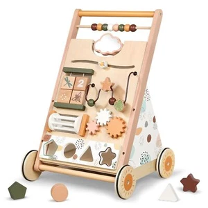 Joyreal Wooden Baby Walker Push Toys - Adjustable Speed Push Walker with Whee... - Picture 1 of 7
