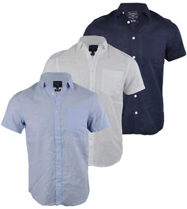 Mens Tokyo Laundry Linen Short Sleeved Shirt Casual Summer Classic Collar S-XXL - Picture 1 of 4