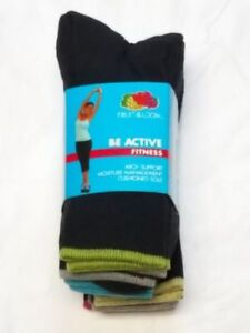 Fruit of the Loom® Women's Black Crew Socks 6-Pack    "Fitness Active"