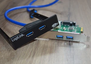 LogiLink USB 3. 0 Erweiterung Karte Schnittstelle 2x2 4 Ports Front Panel PCIe - Bild 1 von 4