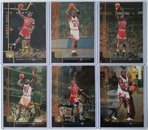 1999 Upper Deck Michael Jordan GOLD #JUMBO Complete Set of 6 - Great Condition