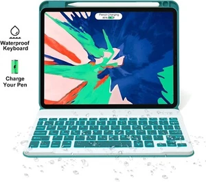 iPad Keyboard Case for iPad Pro 11 in 1,2,3,4th Gen iPad Air 4,5th Gen Teal - Picture 1 of 7
