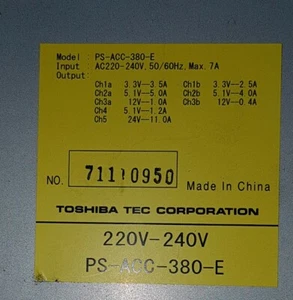 Toshiba e-Studio 2500C/3500C/3510C PS-ACC-380-E Power Supply - Picture 1 of 5