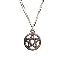 Silver Pentagram Pendant Necklace 18" Silver Plated Witchy Alt Goth