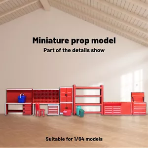 Diorama 1:64 Set Modellino Riparazione Auto Garage Officina Tuning Tool Scena Modello Prop - Foto 1 di 30
