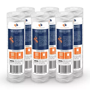 6-Pack of 1 Micron Wound String Sediment Water Filter Cartridges 10"x2,5" for RO - Picture 1 of 8