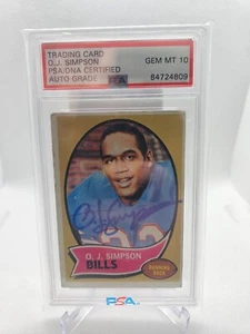 1970 Topps #90 OJ Simpson ROOKIE SIGNED PSA 10 AUTO - Picture 1 of 2